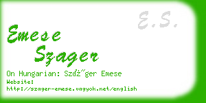 emese szager business card